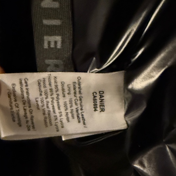 Women's Black Leather Real Fur Hooded Jacket with belt - Picture 7 of 12